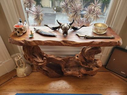 Narrow Console Table Solid Wood