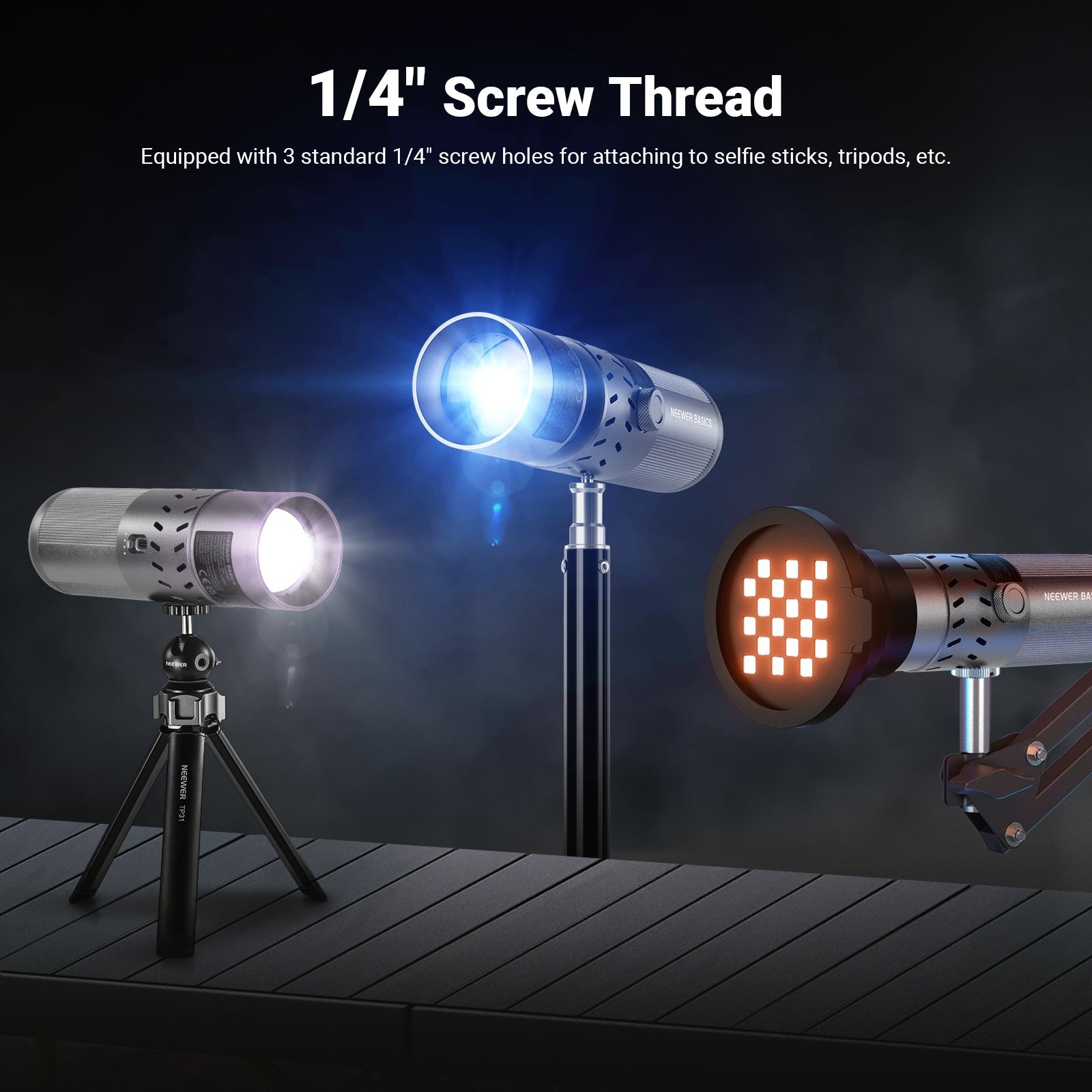 NEEWER BASICS FL20 20W RGB Portable Photography Flashlight