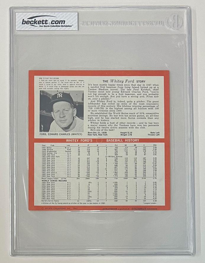 1964 Auravision Records #6 Whitey Ford New York Yankees 33 1/3 RPM 7 Inch Flexi Baseball Card (BGS 8 NM-MT 0011323510)