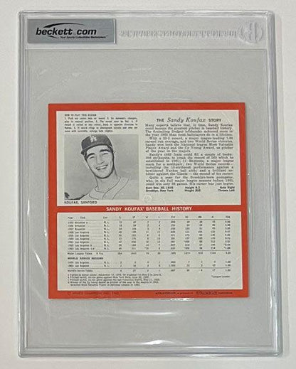 1964 Auravision Records #9 Sandy Koufax Los Angeles Dodgers 33 1/3 RPM 7 Inch Flexi Baseball Card (BGS 8.5 NM-MT+ 0011377923)
