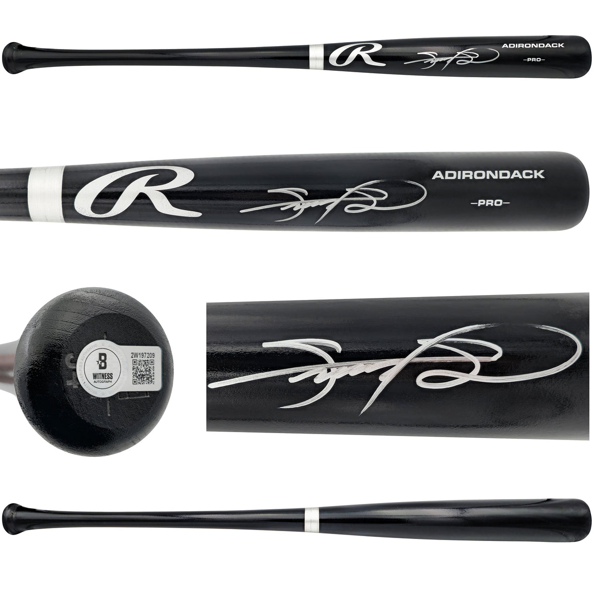Sammy Sosa Autographed Black Rawlings Adirondack Pro Baseball Bat Chicago Cubs Beckett BAS Witness