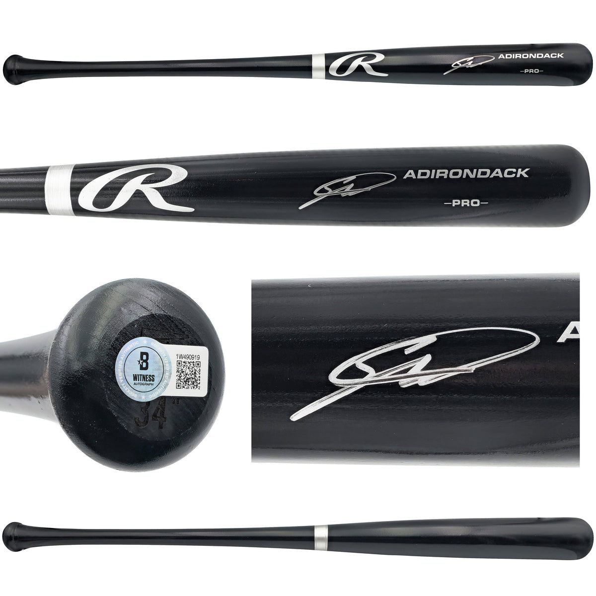 Sebastian Walcott Autographed Black Rawlings Adirondack Baseball Bat Texas Rangers Beckett BAS Witness