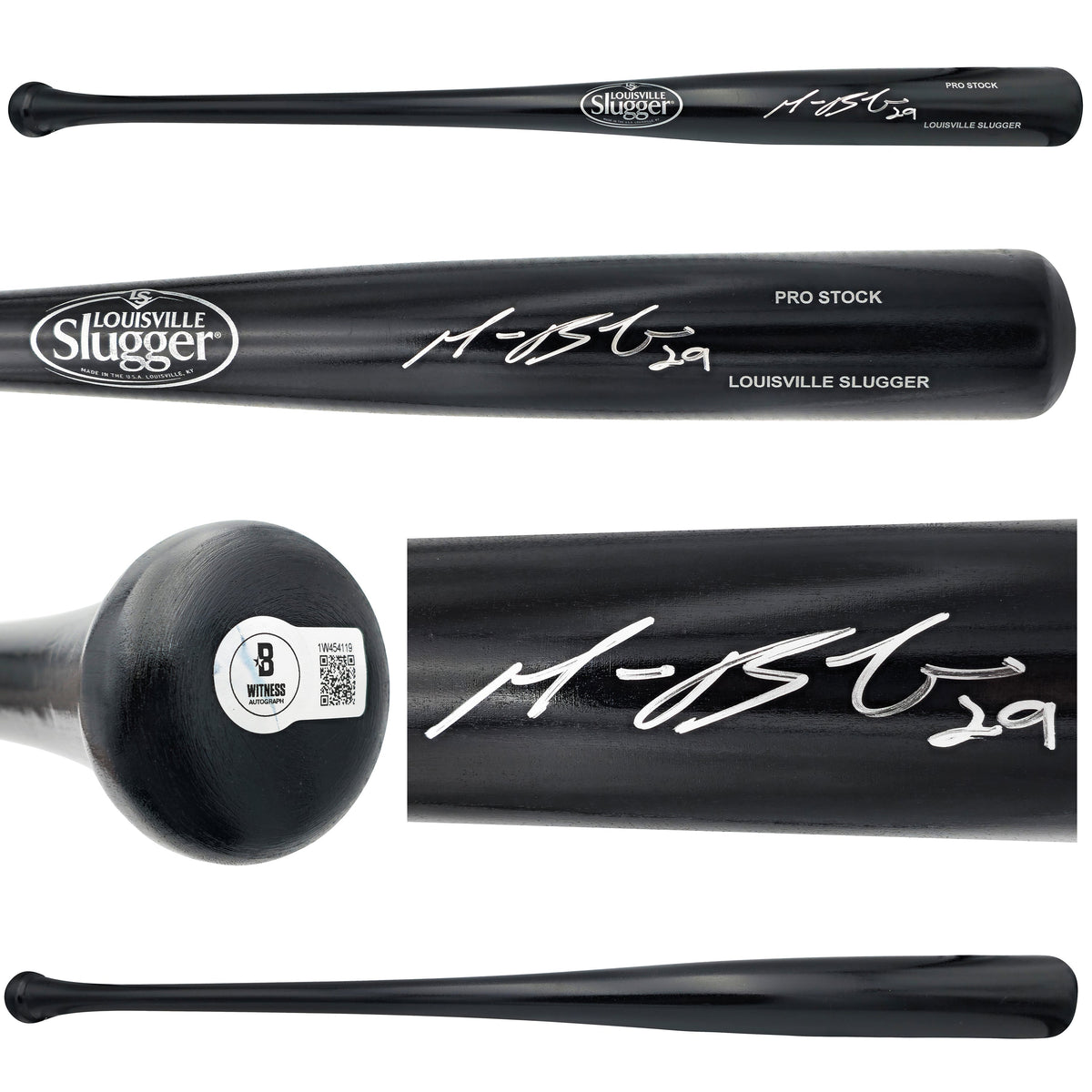 Michael Busch Autographed Black Louisville Slugger Pro Stock Baseball Bat Chicago Cubs Beckett BAS Witness