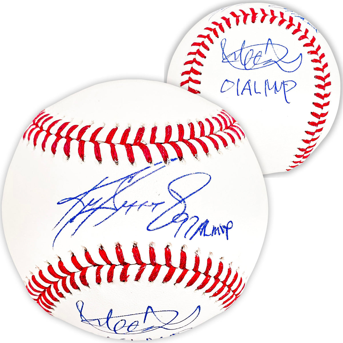 Ken Griffey Jr. & Ichiro Suzuki Autographed Official MLB Baseball Seattle Mariners "97 AL MVP & 01 AL MVP" Beckett BAS Witness Stock #220215