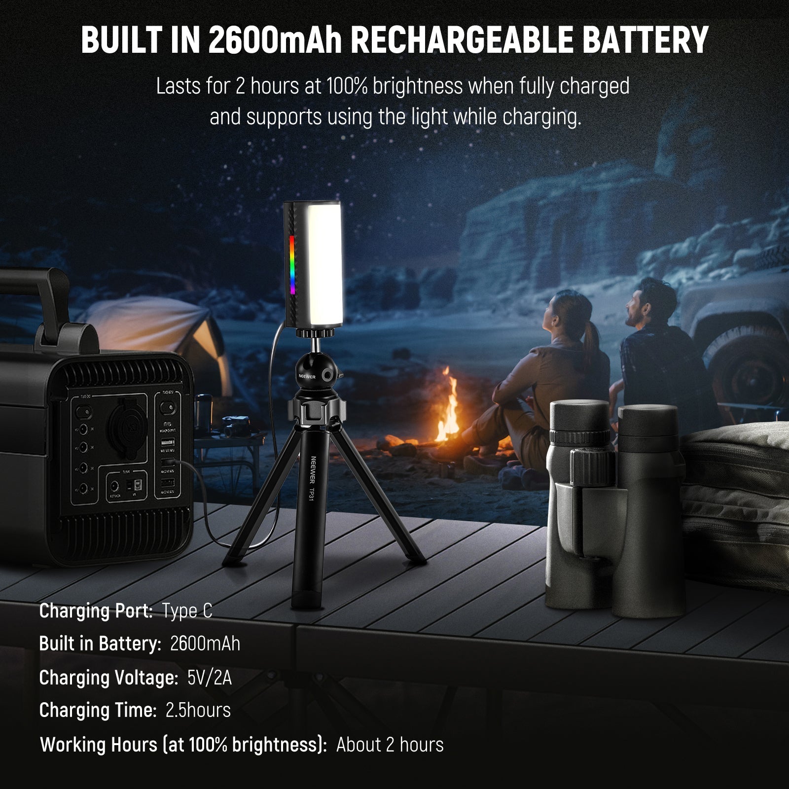 NEEWER TL97C Magnetic Handheld Light Wand with APP Control