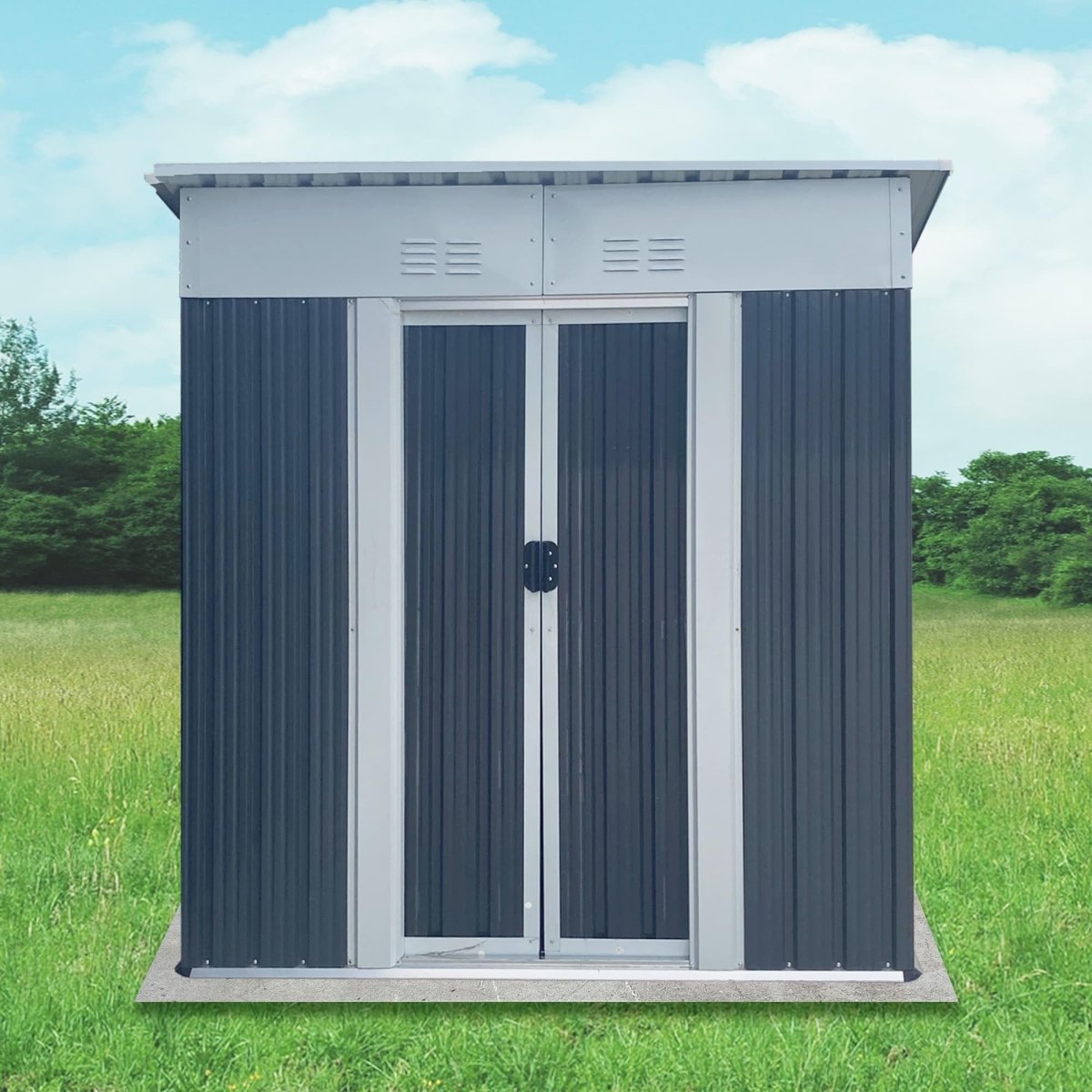 5x3FT Vertical Outdoor Storage Shed | Corrosion Resistant Metal Tool Shed