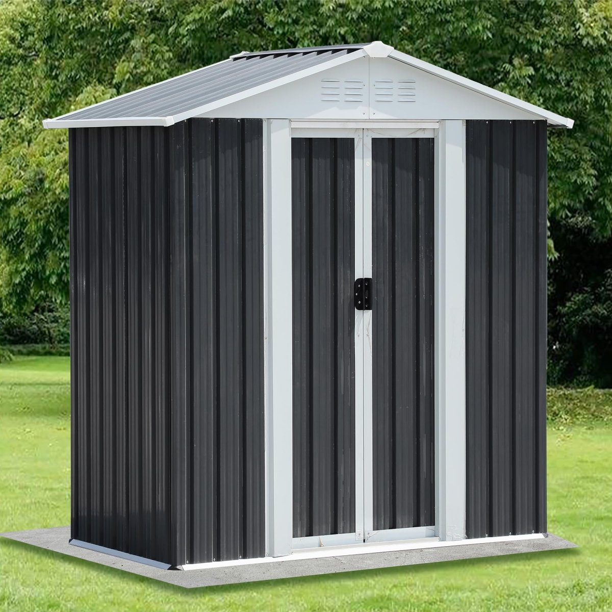 5x3FT Heavy Duty Outdoor Storage Shed with Sliding Doors