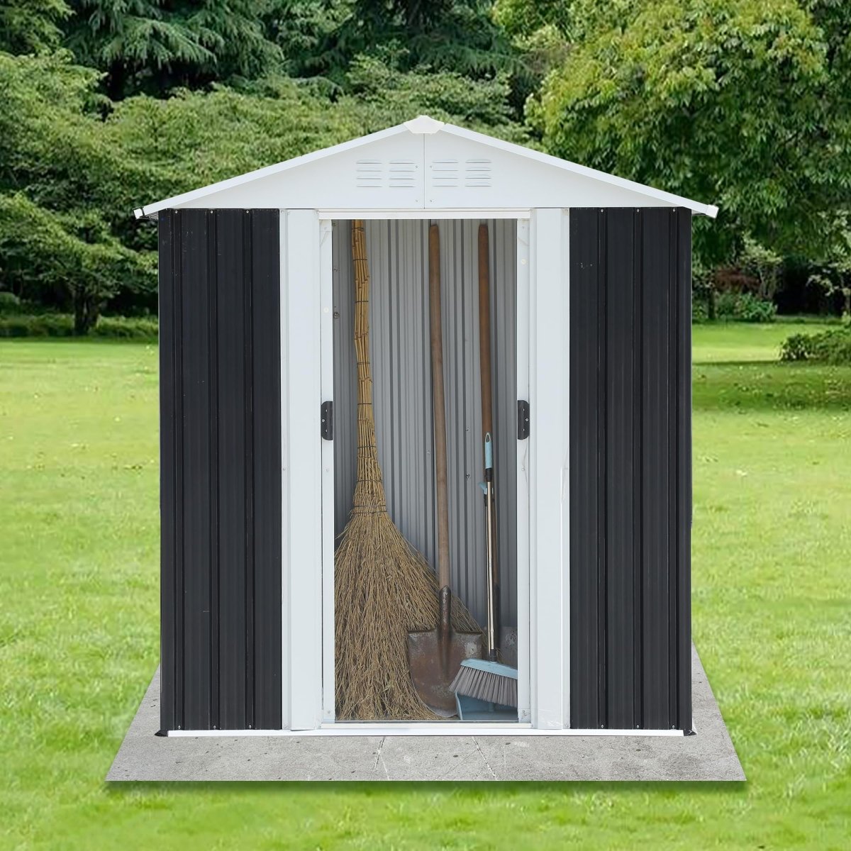 5x3FT Heavy Duty Outdoor Storage Shed with Sliding Doors