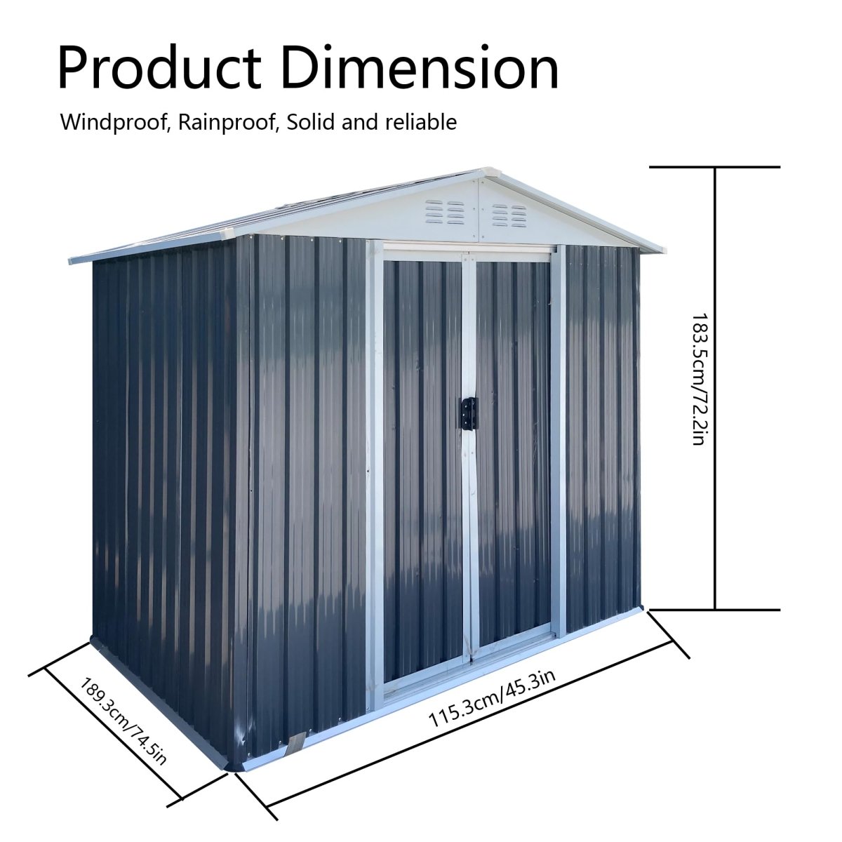 6x4FT Outdoor Metal Storage Shed | Aluminum Alloy Garden Shed