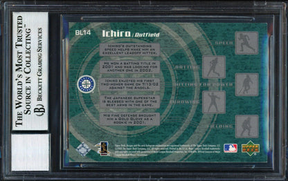 Ichiro Suzuki Autographed 2003 Upper Deck Big League Breakdown Card #BL14 Seattle Mariners Auto Grade 10 Beckett BAS #12491002