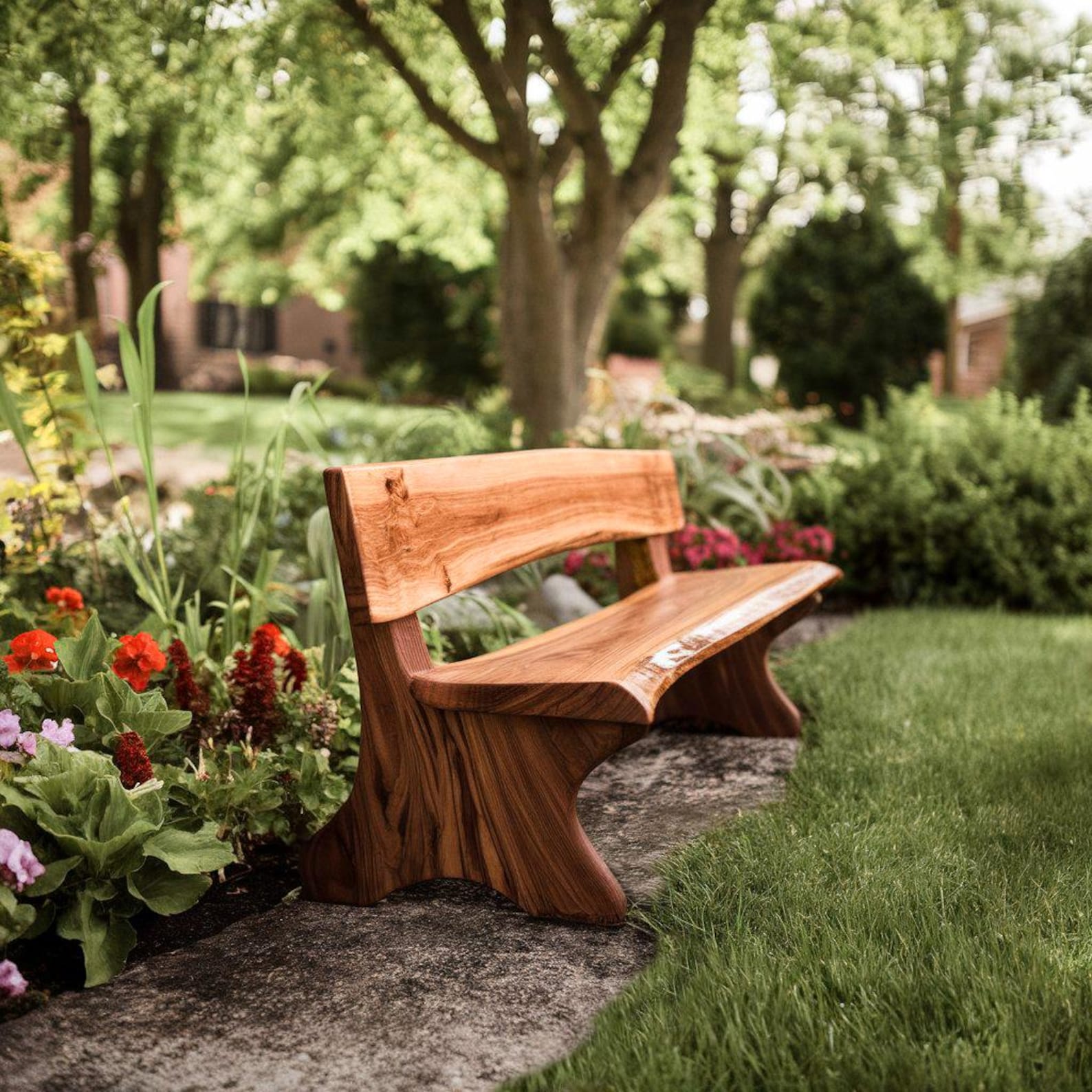 Rustic Interior Style Live Edge Handcrafted Bench For Outdoor And Hallway Seating