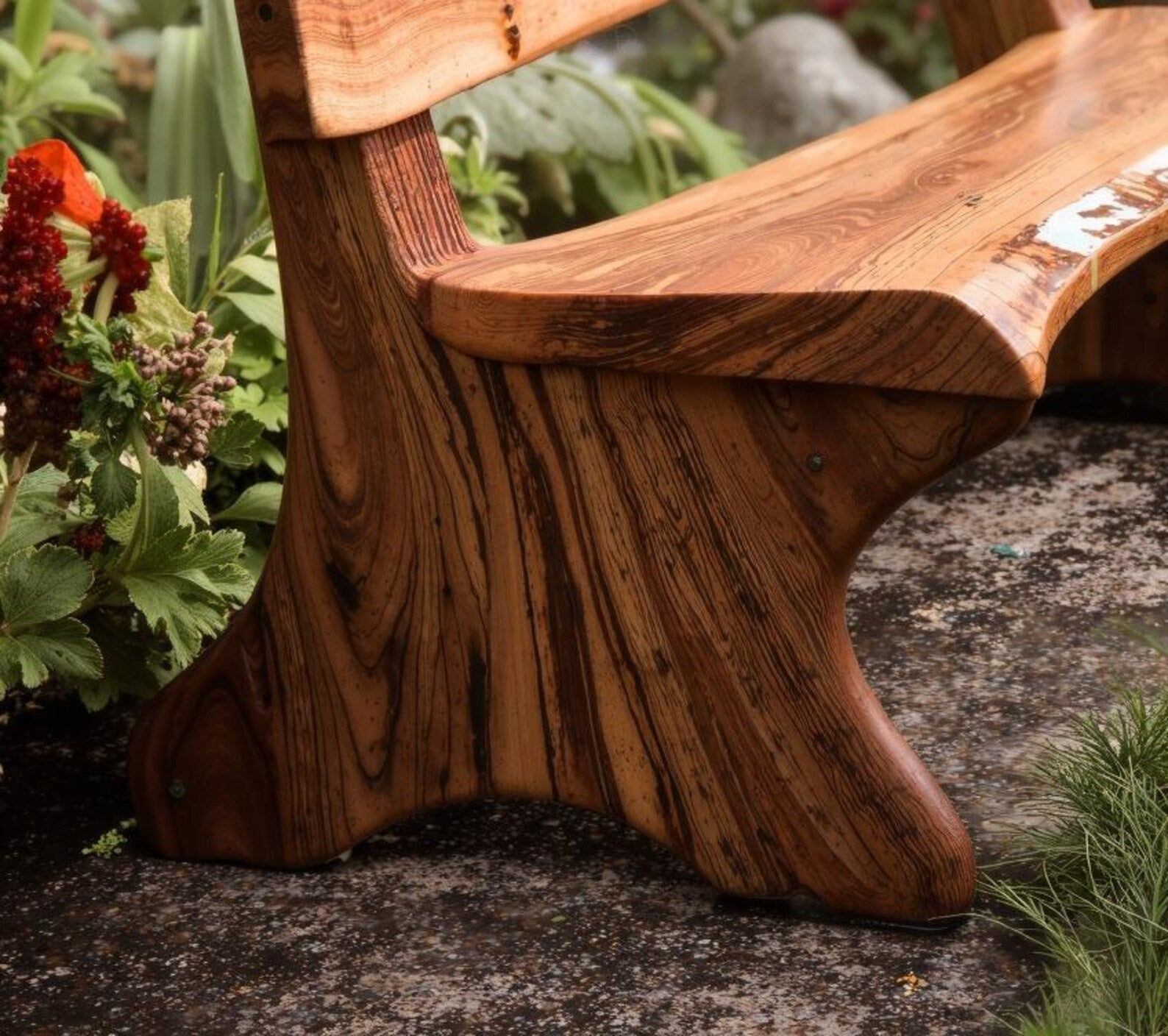 Rustic Interior Style Live Edge Handcrafted Bench For Outdoor And Hallway Seating