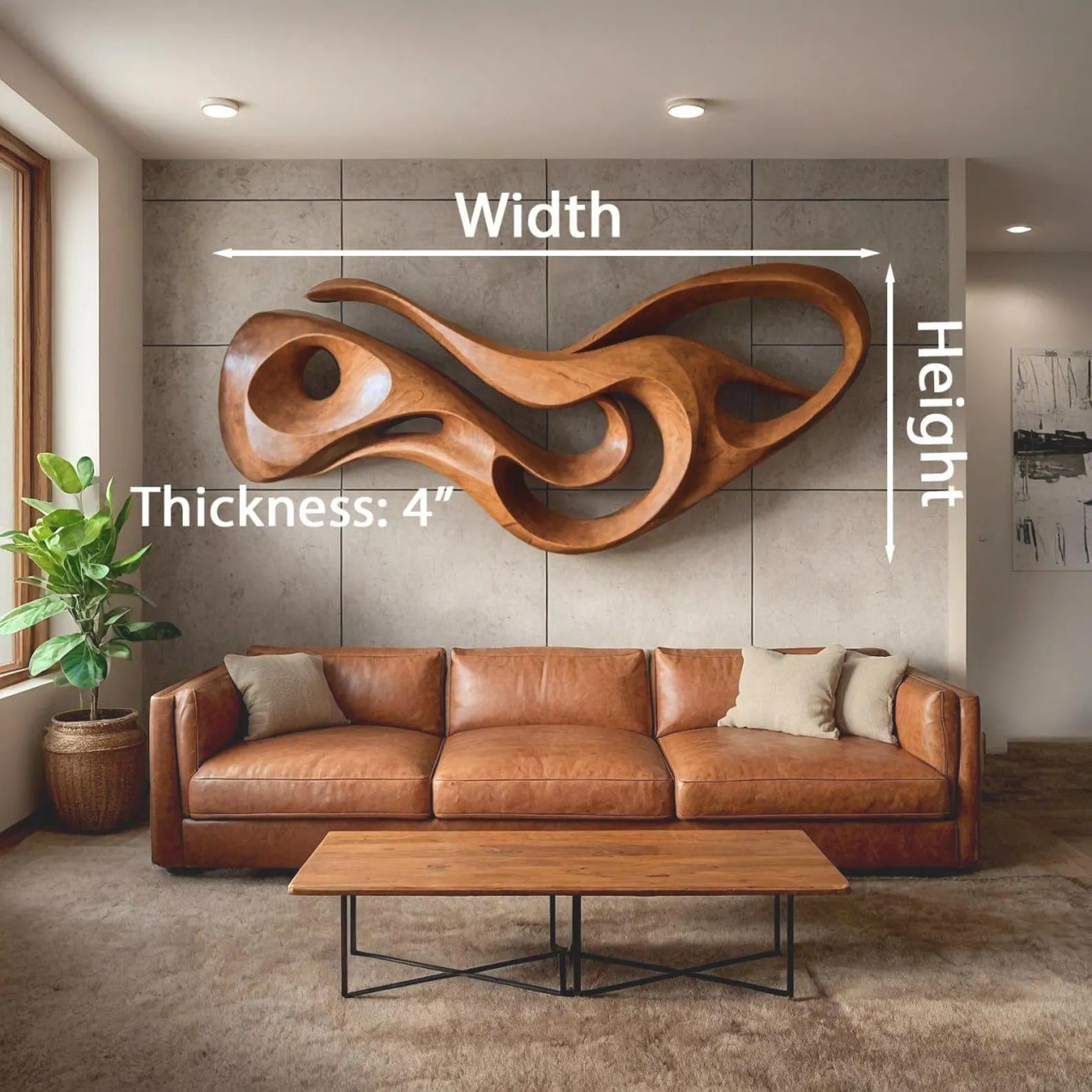 Modern Abstract Wood Wall Art For Living Room Decor