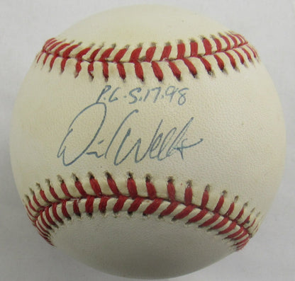David Wells Signed Auto Rawlings Baseball JSA CN60092 - PG Game Inscription