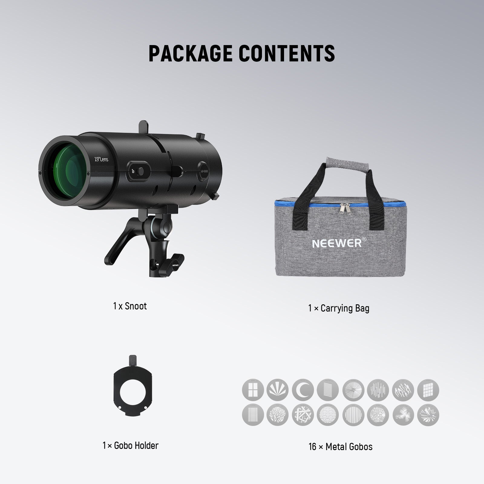 NEEWER LS-300 19° Spotlight Snoot with Bowens Mount