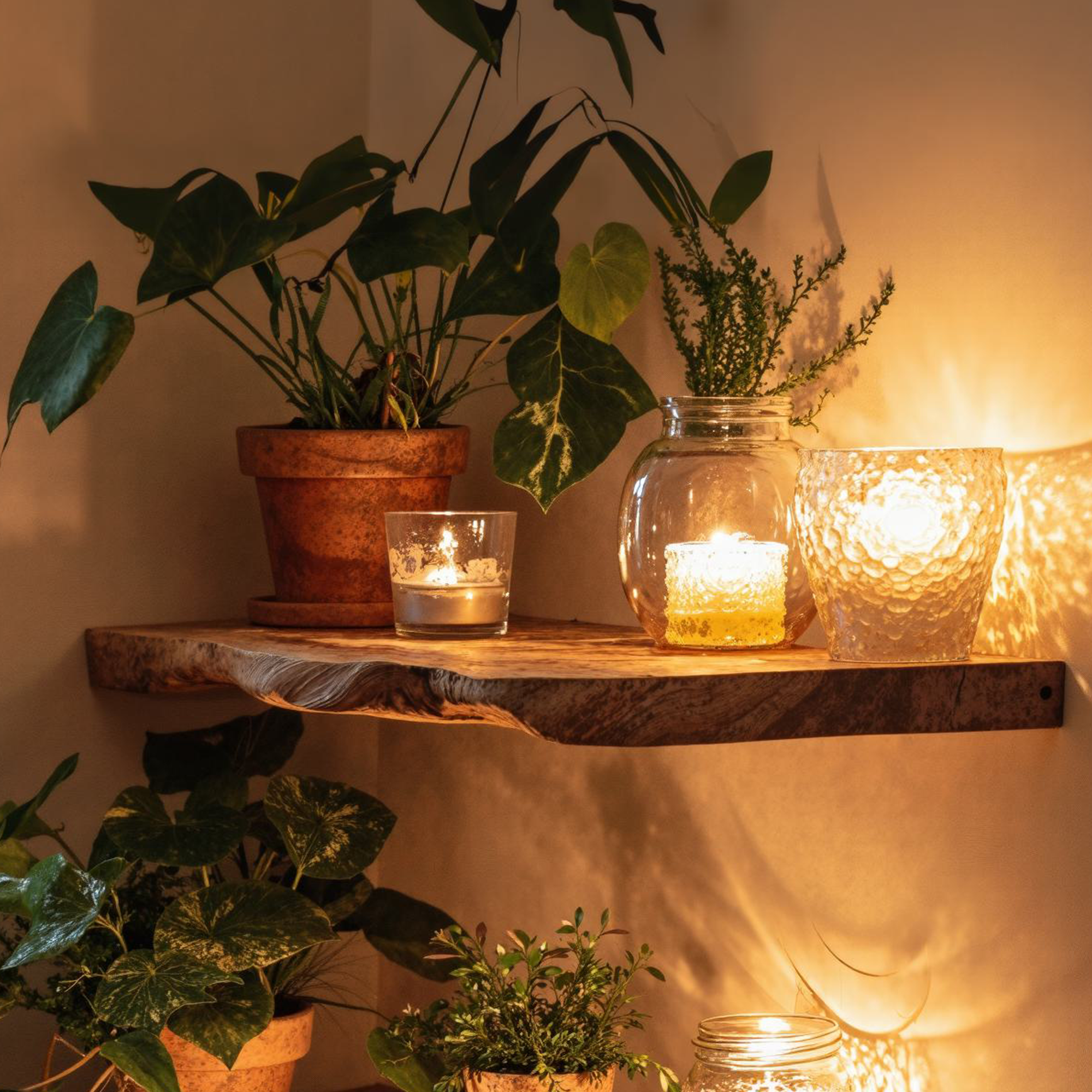 Handmade Rustic Wooden Floating Shelf