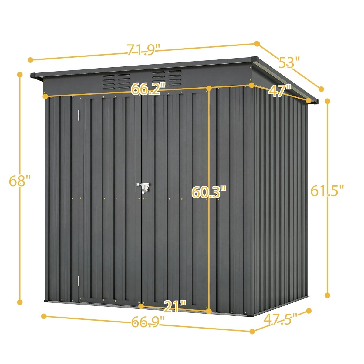 6 x 4 ft Outdoor Metal Storage Shed – All-Weather Tool Shed for Garden, Backyard & Lawn