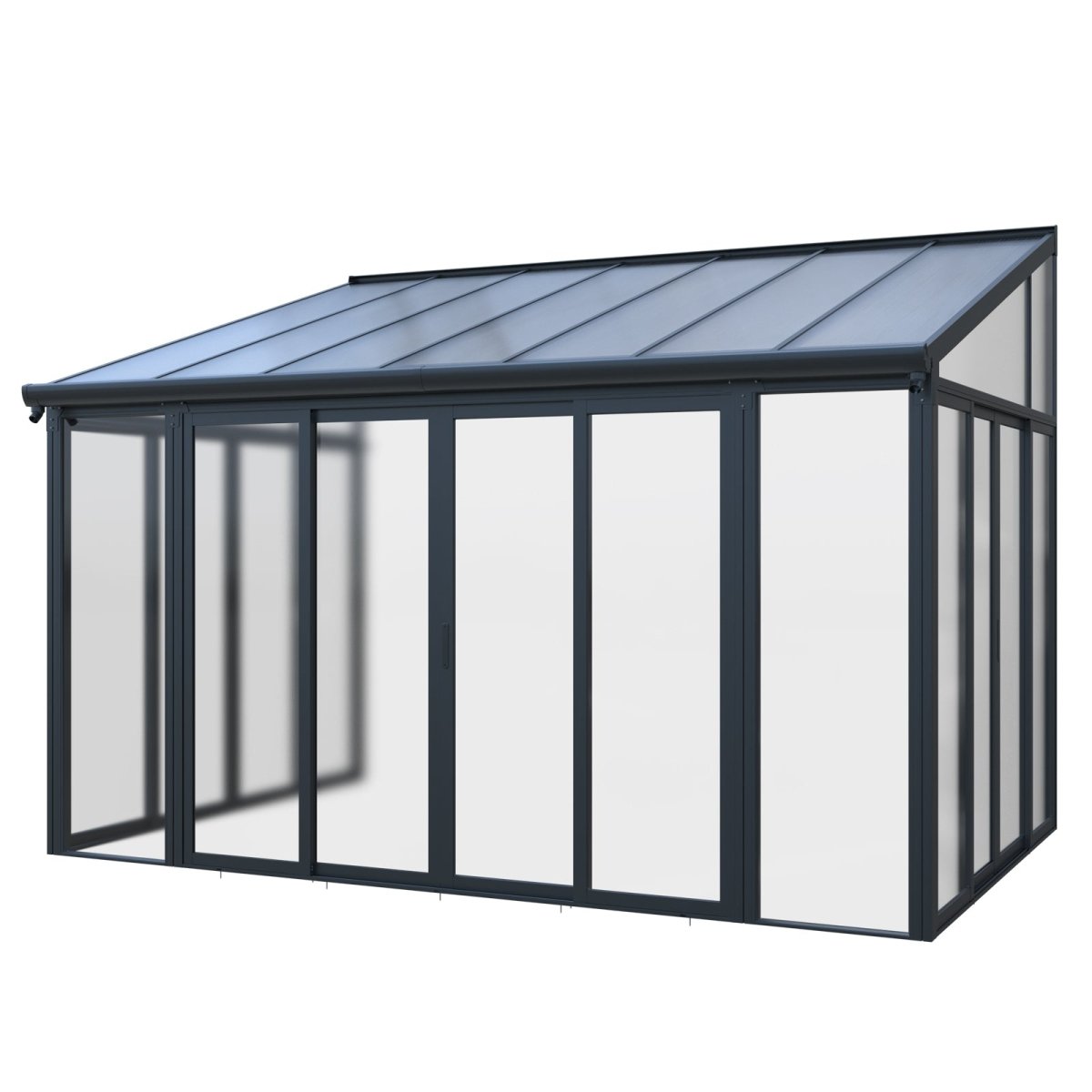 10x14 Enclosed Patio Cover with Lockable Doors & Polycarbonate Roof