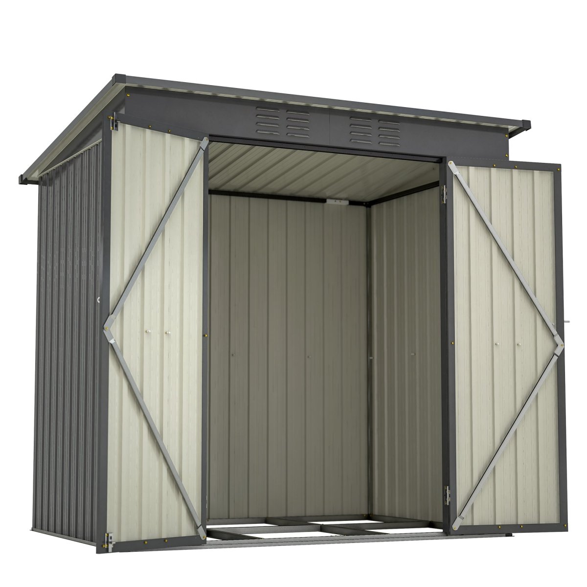 6 x 4 ft Outdoor Metal Storage Shed – All-Weather Tool Shed for Garden, Backyard & Lawn
