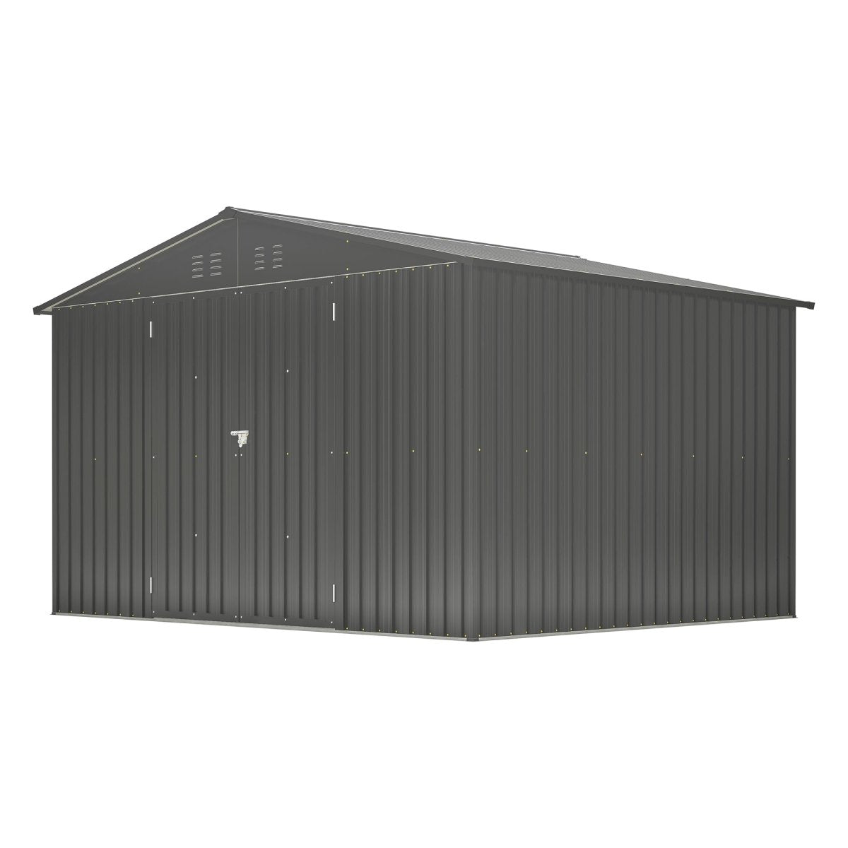 10X8 FT Outdoor Storage Shed, All Weather Metal Sheds with Lockable Doors, Tool Shed for Garden, Patio, Backyard, Lawn, Black