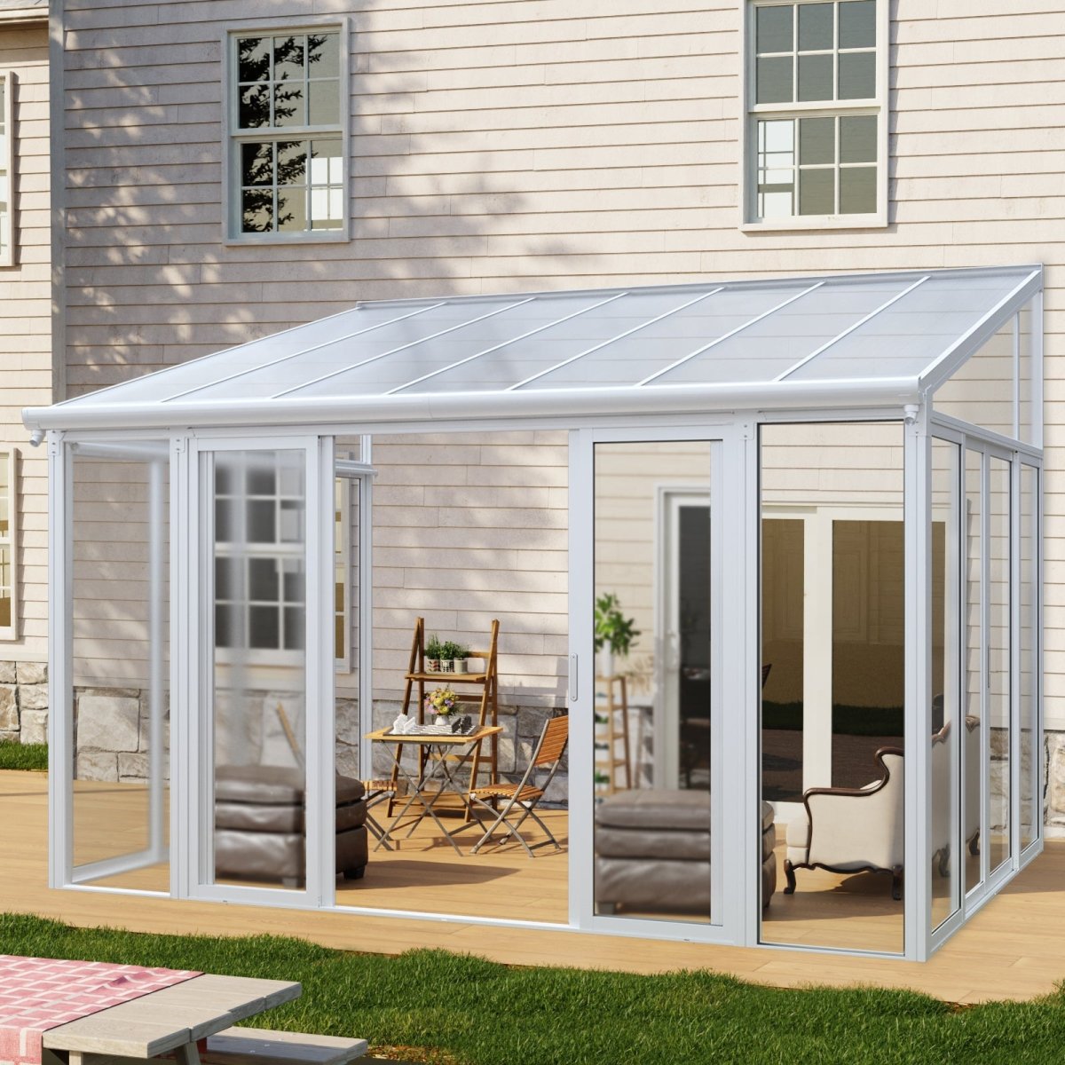 10x14 Lockable Enclosed Patio Cover | Durable Outdoor Shelter