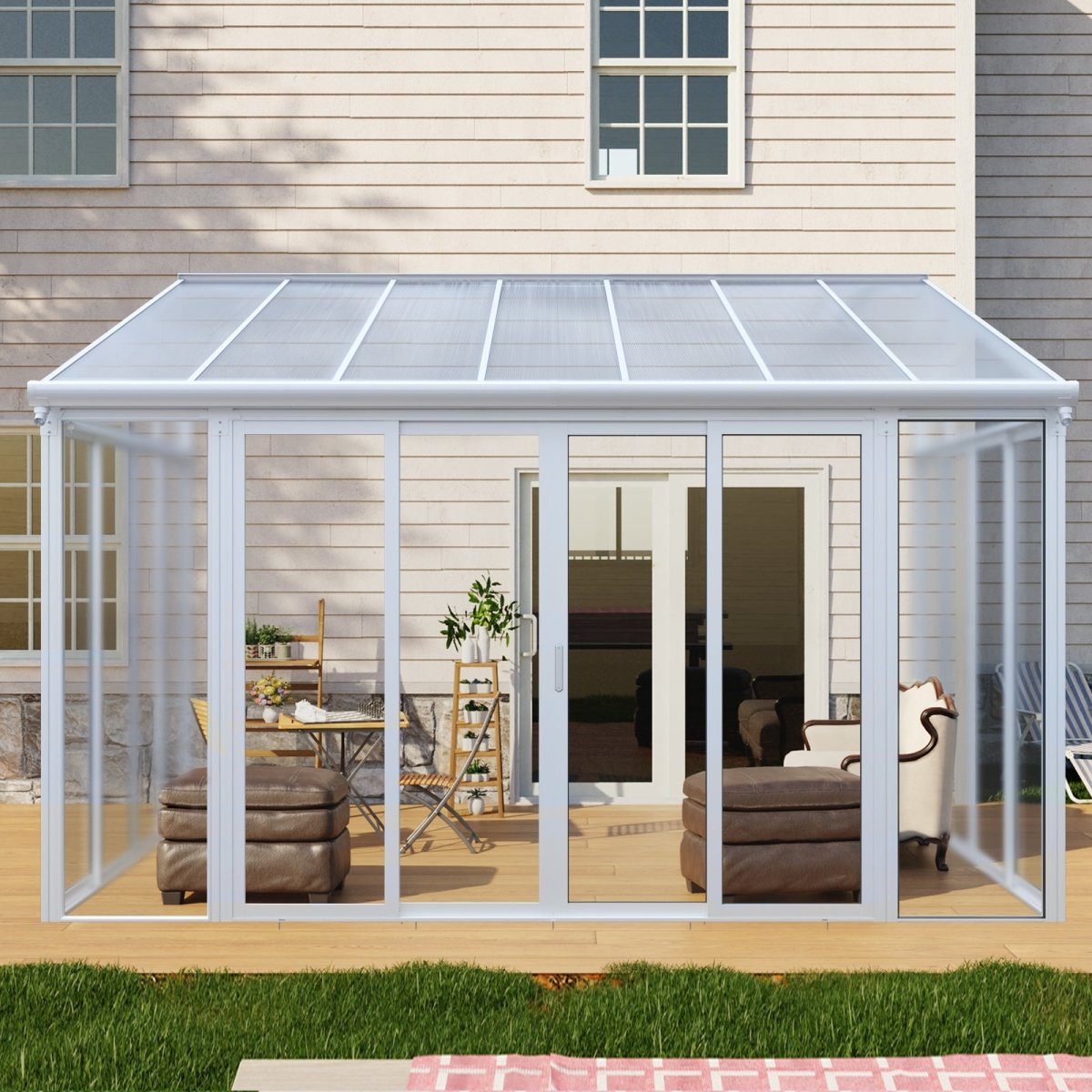 10x14 Lockable Enclosed Patio Cover | Durable Outdoor Shelter