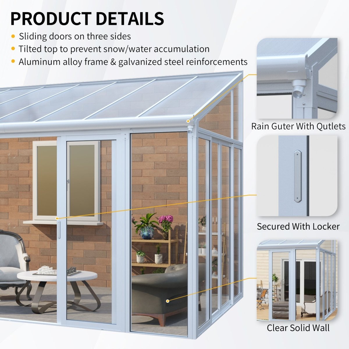 10x14 Lockable Enclosed Patio Cover | Durable Outdoor Shelter