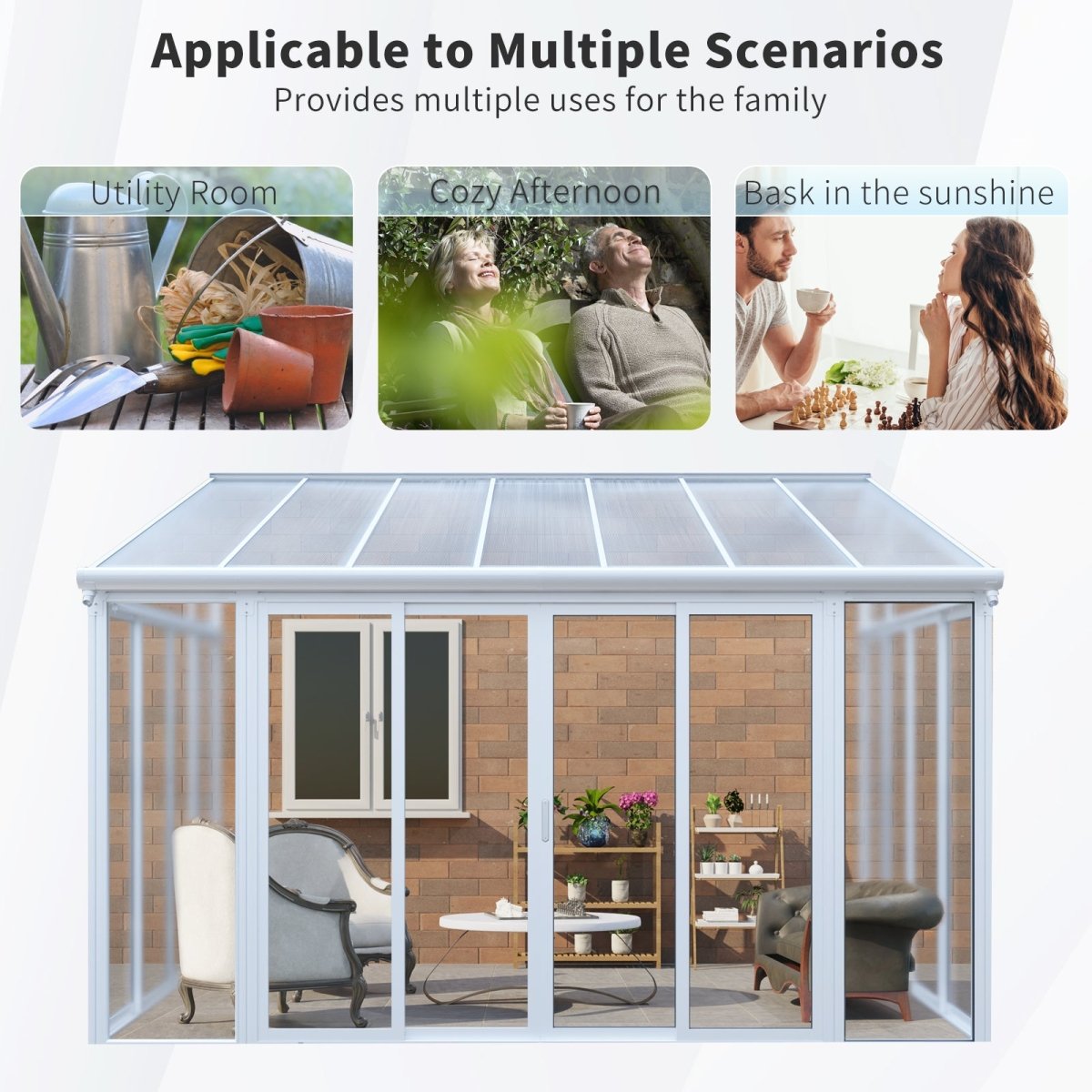 10x14 Lockable Enclosed Patio Cover | Durable Outdoor Shelter