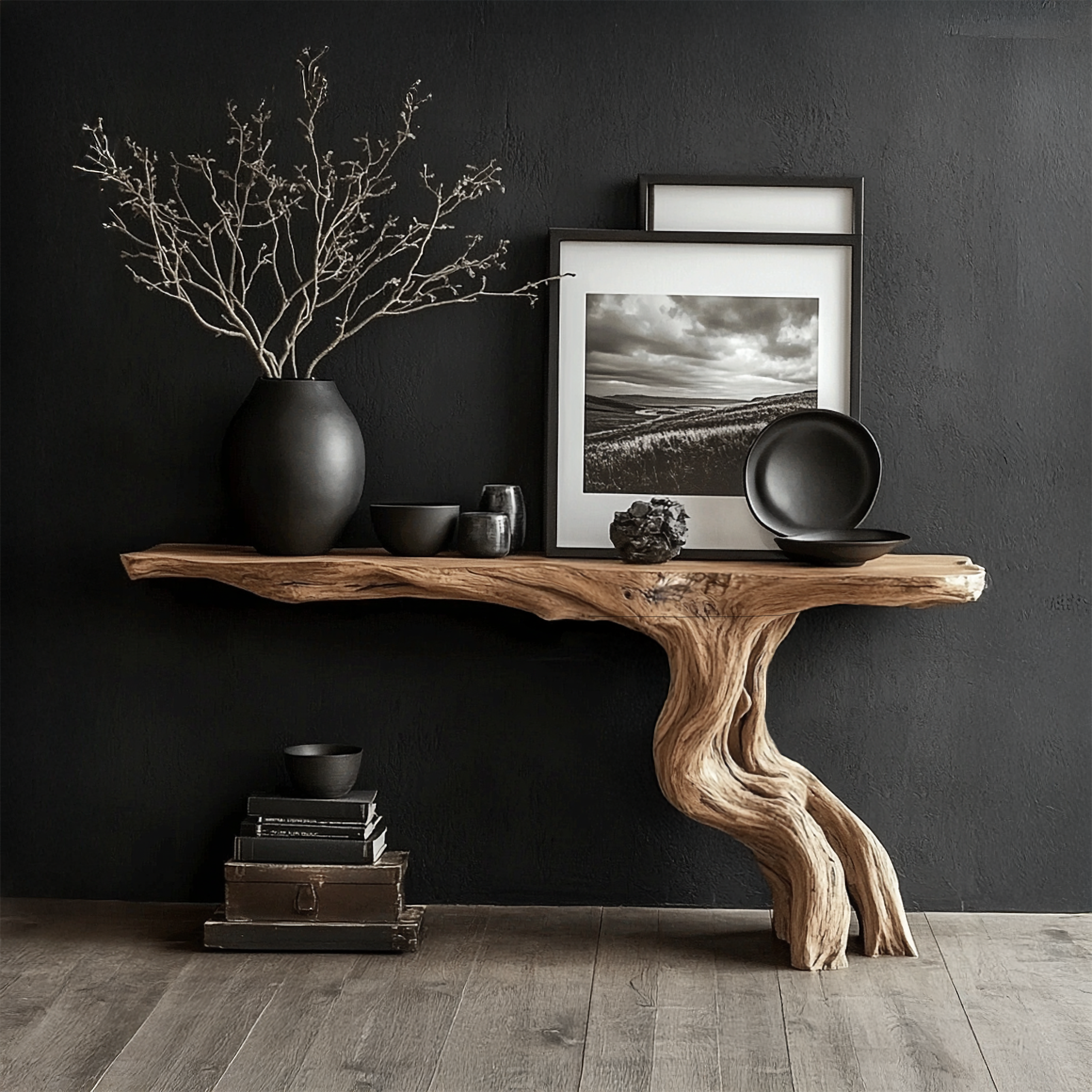 Rustic Console Table Driftwood Live Edge Natural Wood Gift