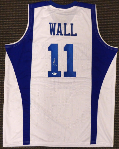 Kentucky Wildcats John Wall Autographed White Jersey Beckett BAS Stock #192169
