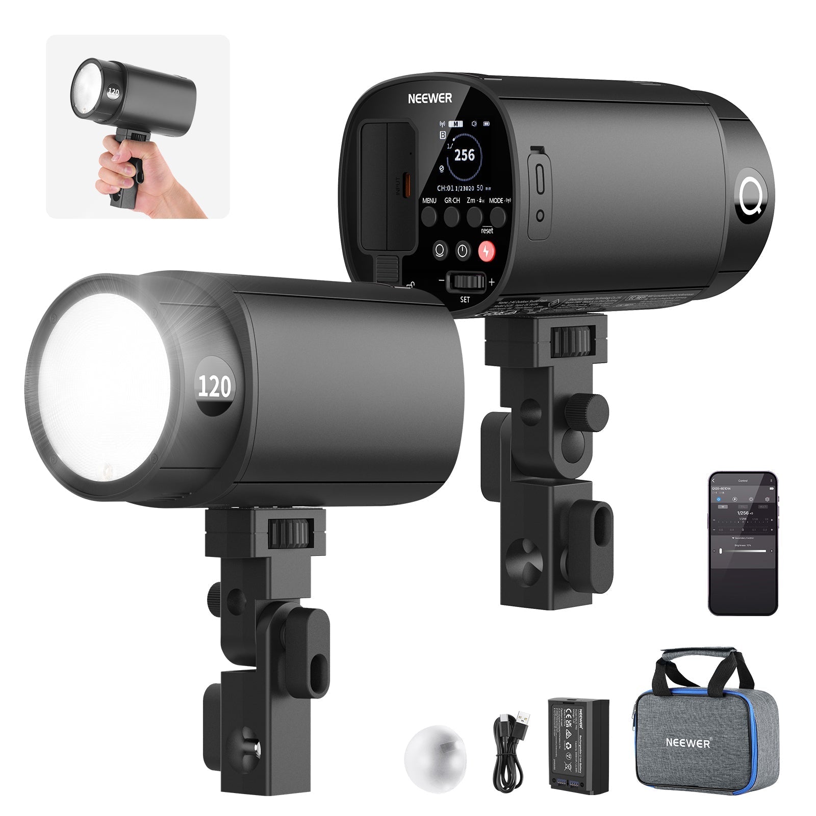 NEEWER Q120 120Ws 2.4G TTL Outdoor Studio Flash
