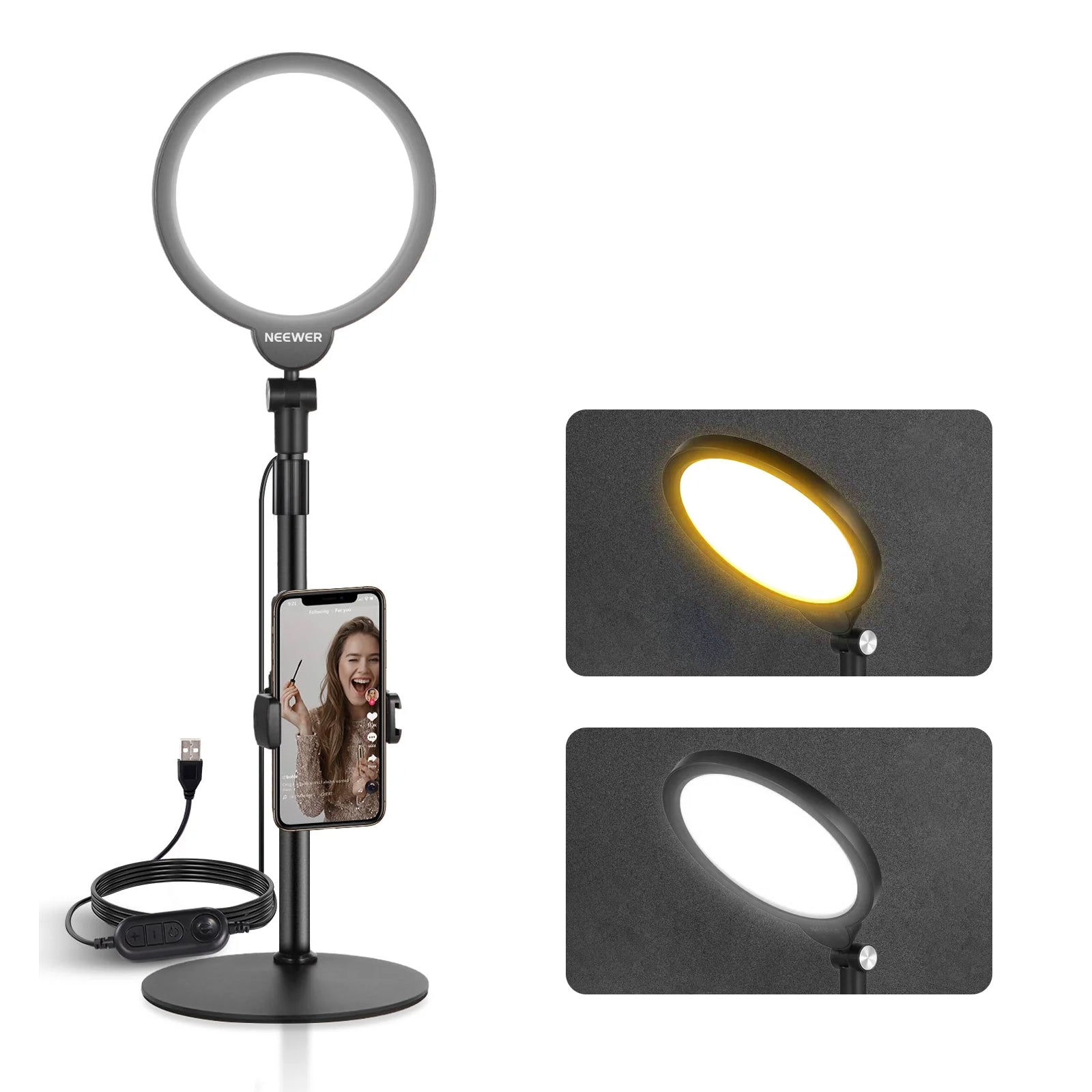 NEEWER BASICS R06 7" Desktop Phone Selfie Round LED Light Kit