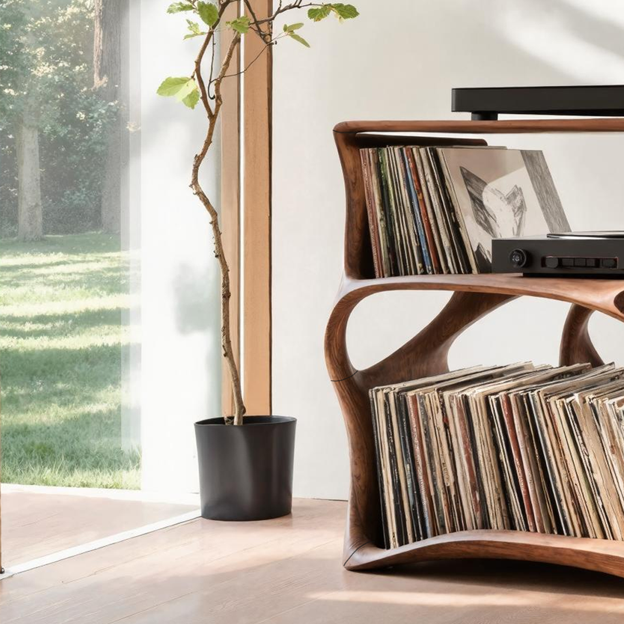 Farmhouse Record Stand Cozy Living Room Furniture