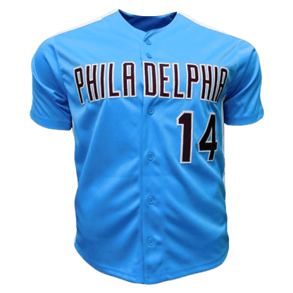 Pete Rose Signed Philadelphia Pro Style Baseball Jersey Blue (JSA)