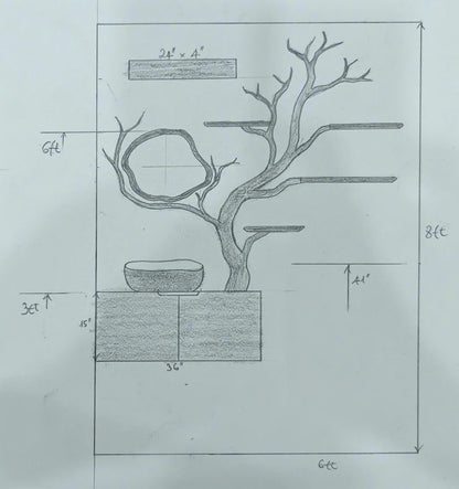 Tree Branches Rustic Bathroom Vanity With Sink Floating Shelves