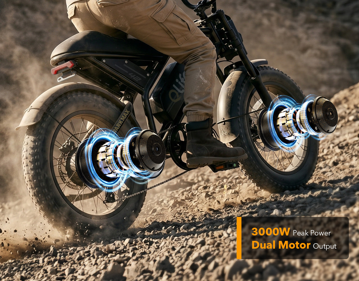 Spark Max Dual Motor 20x4.0" Hydraulic Brakes Moped-Style E-Bike
