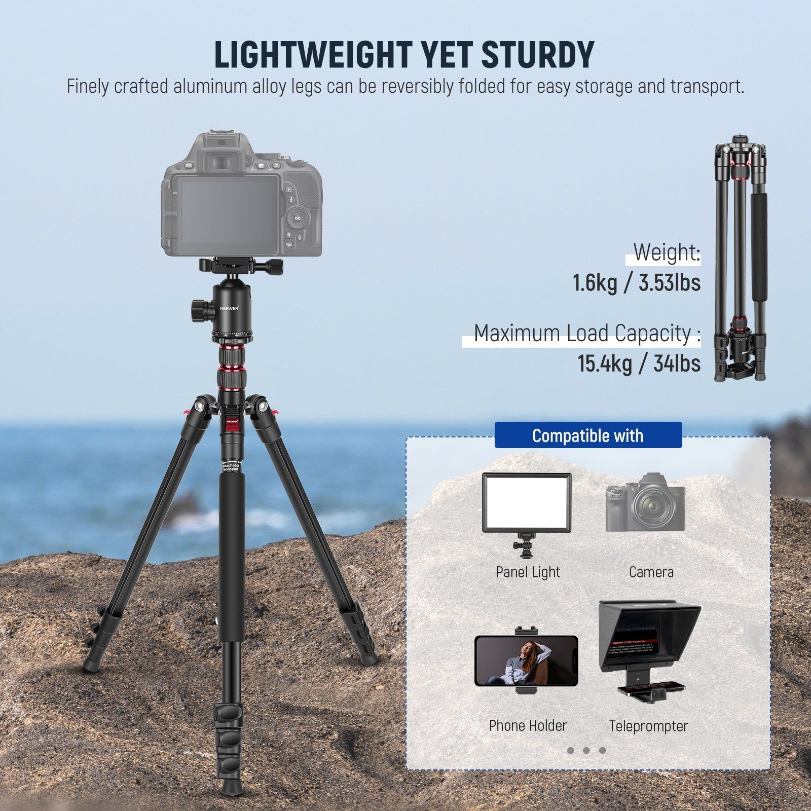 NEEWER TP77 77" 2 In 1 Camera Tripod Monopod