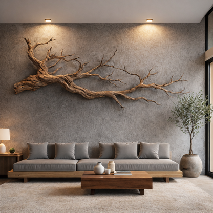 Abstract Tree Limb Solid Wood Wall Art Artistic Interior Accent
