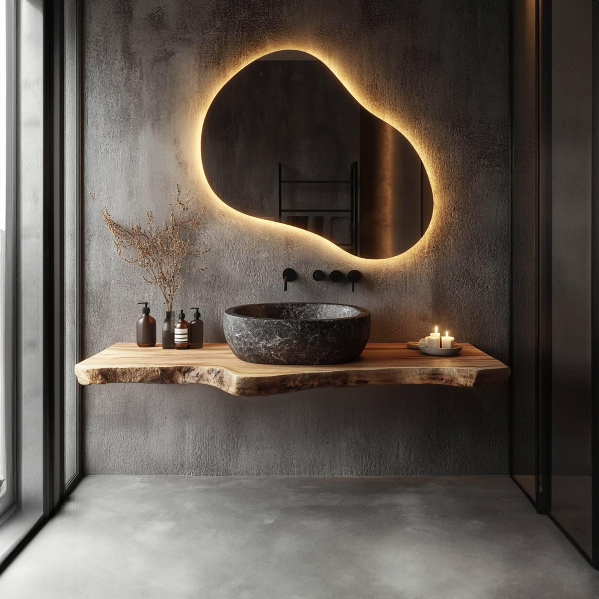 Rustic Floating Wall Vanity Bathroom Morden Decor