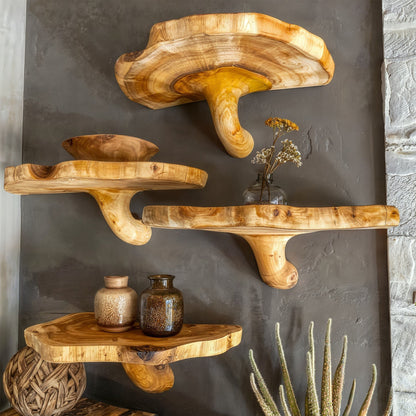 Handcrafted Mushroom Floating Shelves