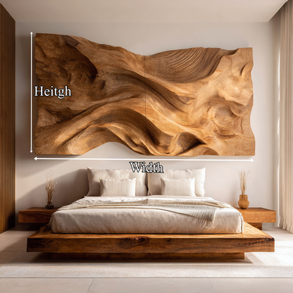 Handcrafted Wood Headboard Solid Wood Bedroom Interior