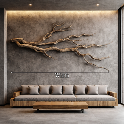 Twisted Branch Solid Wood Wall Sculpture Organic Modern Decor