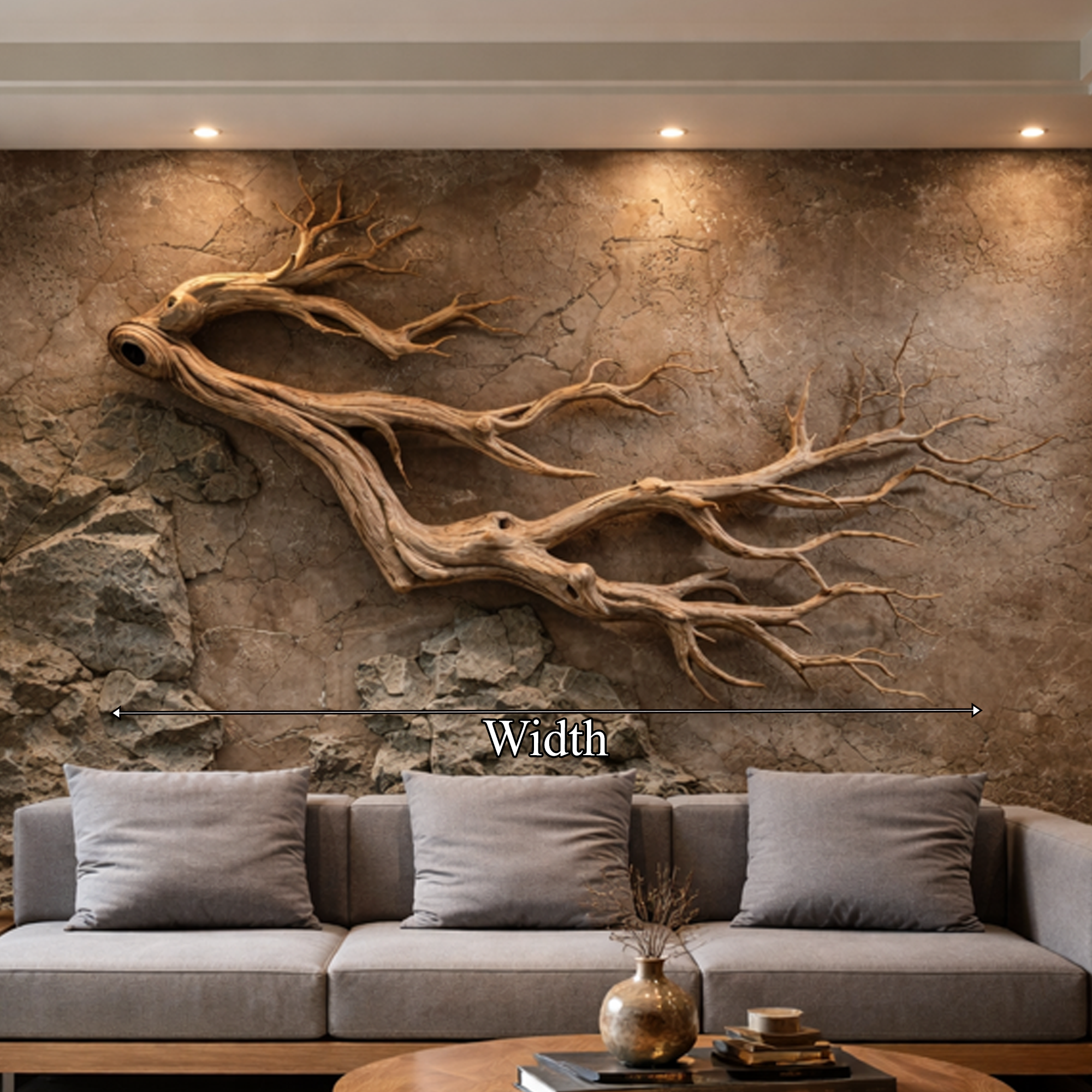 Freeform Wood Branch Wall Art Natural Sculptural Interior Decor