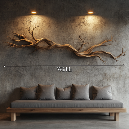 Natural Vine Carved Solid Wood Wall Sculpture Modern Decor
