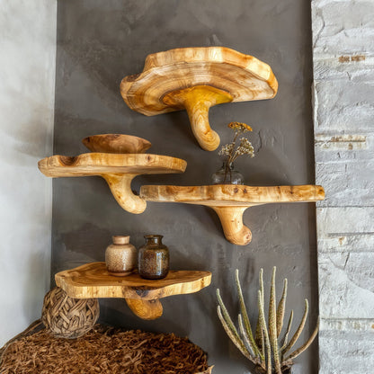 Handcrafted Mushroom Floating Shelves