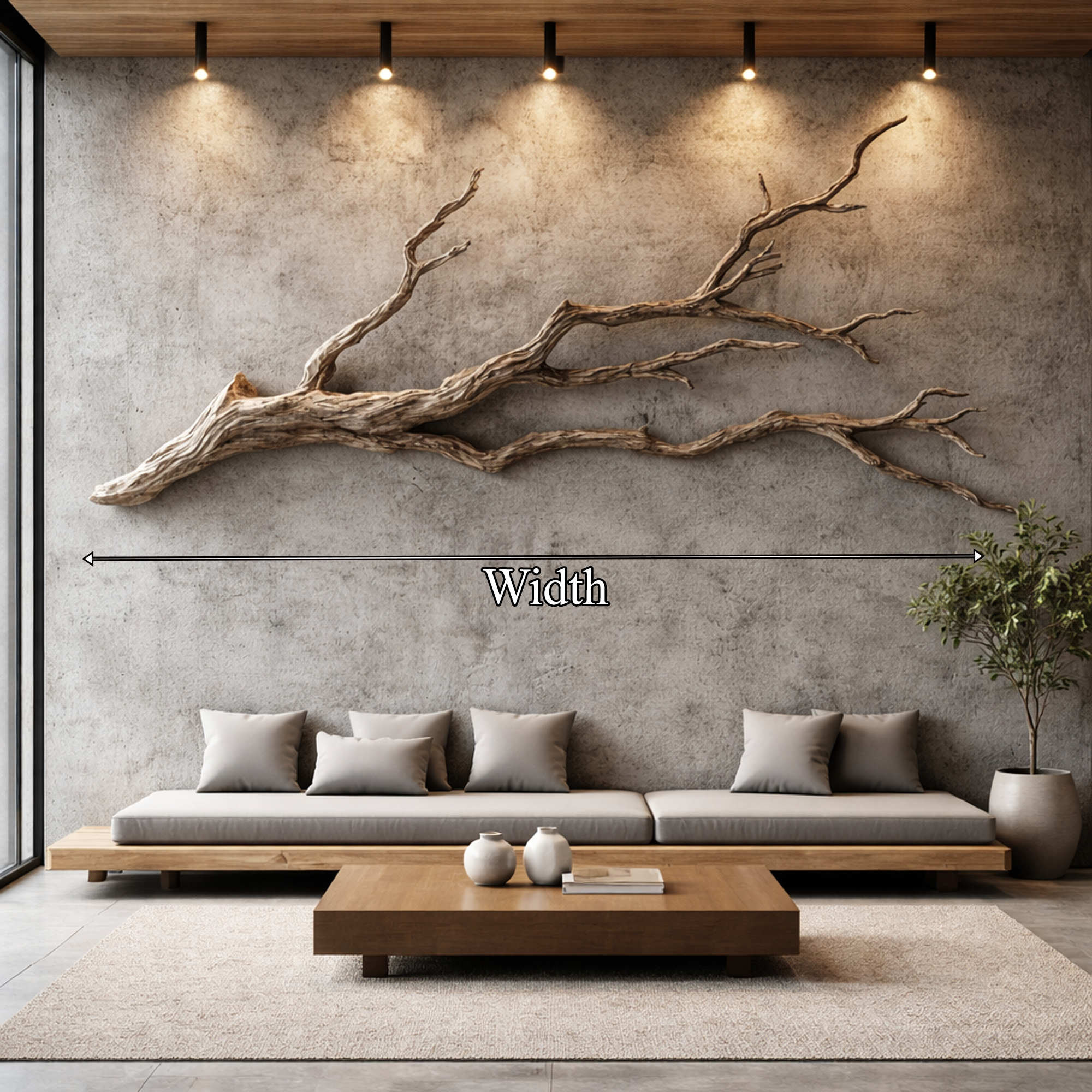 Flowing Organic Wood Branch Wall Sculpture Contemporary Decor