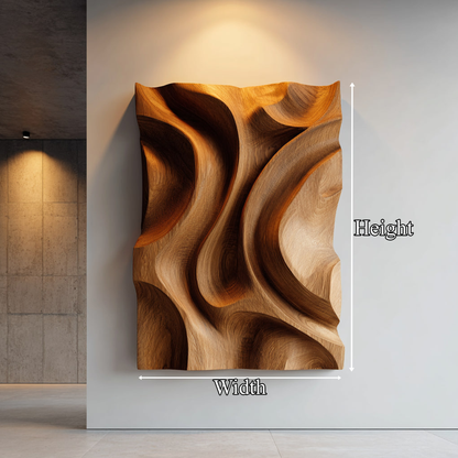 Organic Flow Carved Wood Wall Art Modern Sculptural Decor
