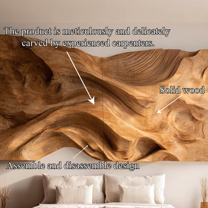 Handcrafted Wood Headboard Solid Wood Bedroom Interior