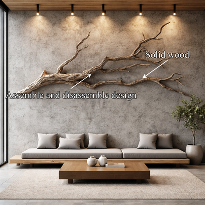 Flowing Organic Wood Branch Wall Sculpture Contemporary Decor