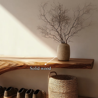 Rustic Handcrafted Wood Shoe Organizer Bench Entryway